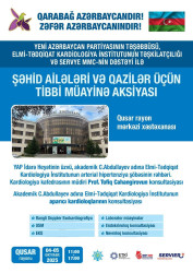 Qusar rayonunda şəhid ailələri və qazilər üçün tibbi müayinə aksiyası keçirilib