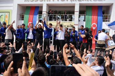 Çempion “Şahdağ Qusar” futbol komandası doğma Qusarda böyük təntənə ilə qarşılanıb