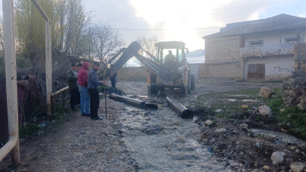 Qusarda güclü yağışın fəsadları aradan qaldırılır