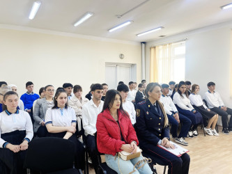 Qusarda narkomaniya, erkən nikaha qarşı mübarizə, dövlət atributlarına hörmət mövzularında maarifləndirici tədbir keçirilib