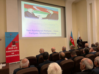 Qusar rayonunda Yeni Azərbaycan Partiyasının yaradılmasının 33 illiyinə həsr olunmuş tədbir keçirilmişdir