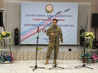 Qusar rayonunda 3 Dekabr – "Beynəlxalq Əlilliyi olan Şəxslər Günü" münasibətilə Qarabağ müharibəsi əlilləri ilə görüş keçirilib