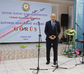Qusar rayonunda 3 Dekabr – "Beynəlxalq Əlilliyi olan Şəxslər Günü" münasibətilə Qarabağ müharibəsi əlilləri ilə görüş keçirilib